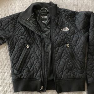 Black North Face zip up jacket